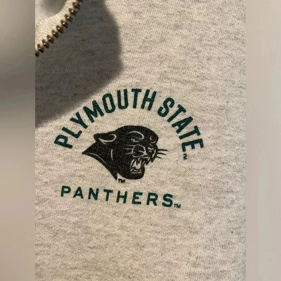 Plymouth State Panthers Unisex 1/4 Zip Sweatshirt by Red Shirt Cotton Med EUC - Picture 3 of 9